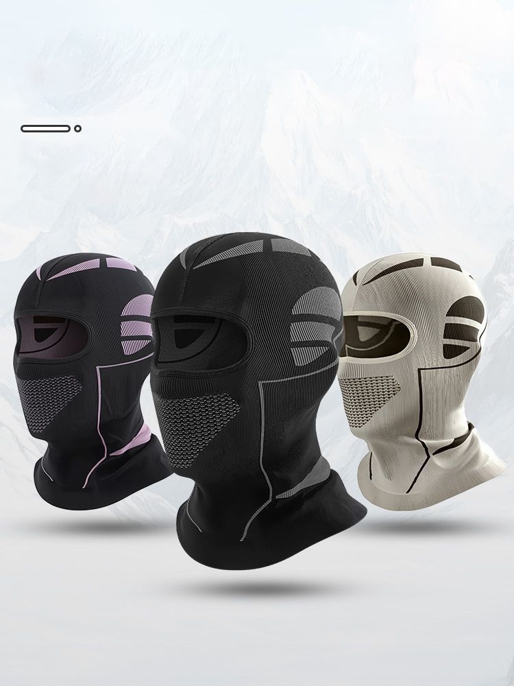 Black and Grey Unisex Windproof Ski Balaclava, Thermal Neck Gaiter & Motorcycle Face Mask