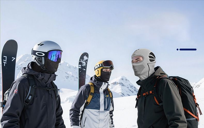 Black and White Unisex Windproof Ski Balaclava, Thermal Neck Gaiter & Motorcycle Face Mask