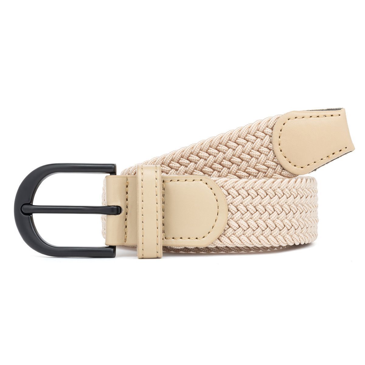 Men's Woven Belt Beige 03