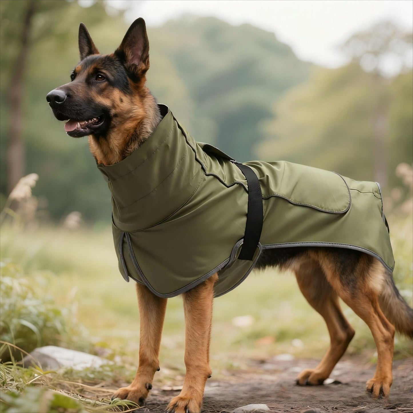Windproof Rainproof Outdoor Pet Coat-black