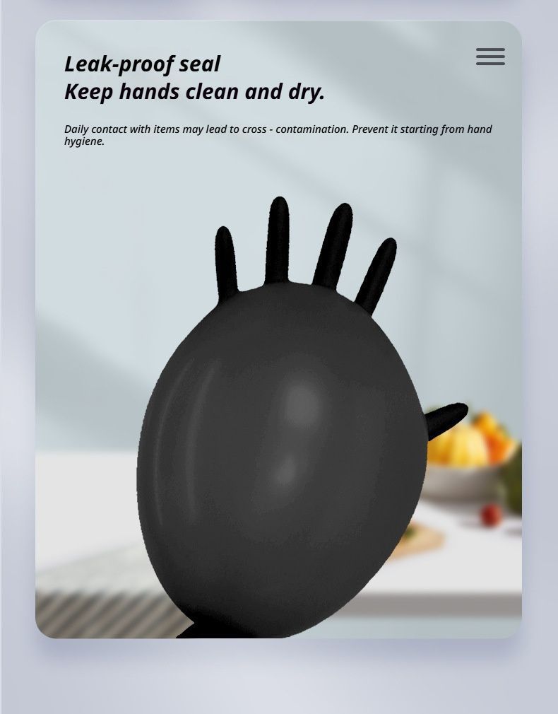 300Pcs Black Nitrile Gloves Small