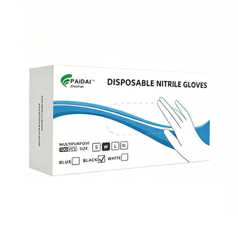300Pcs Black Nitrile Gloves Medium
