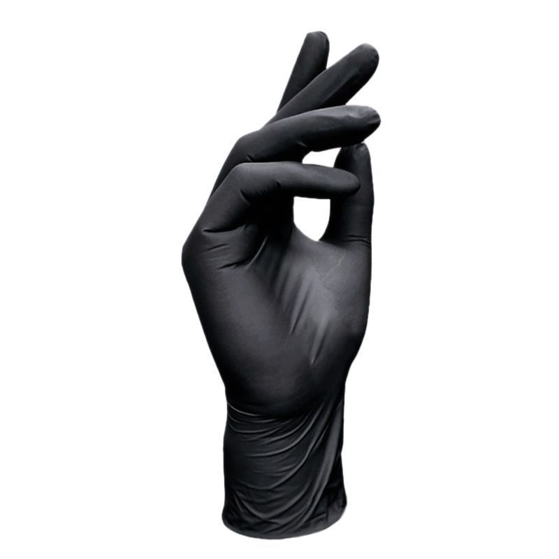 300Pcs Black Nitrile Gloves Medium