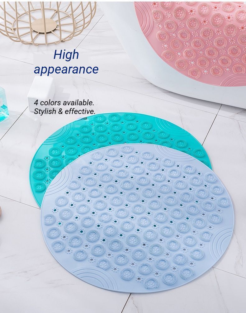 Ivory Non-Slip Bath Mat 55×55cm