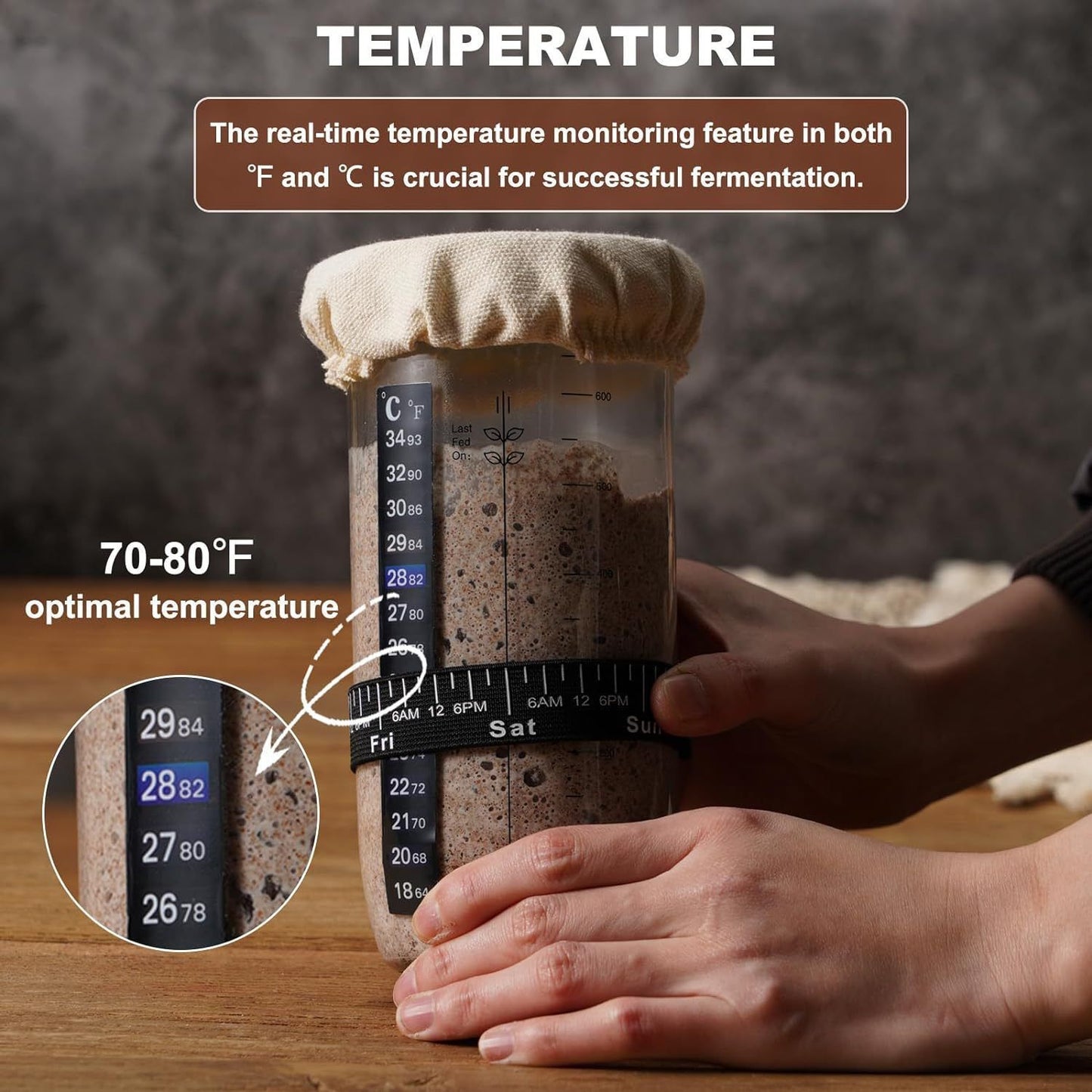 24oz Glass Sourdough Starter Jar, Fermentation Tool Set