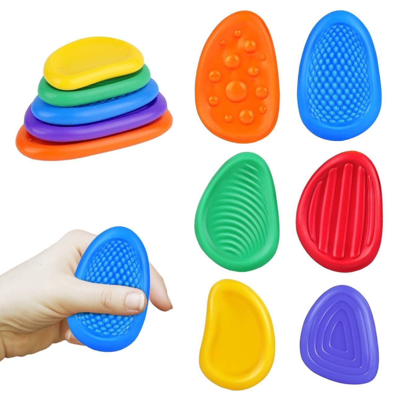 5Packs Silicone Sensory Stones New