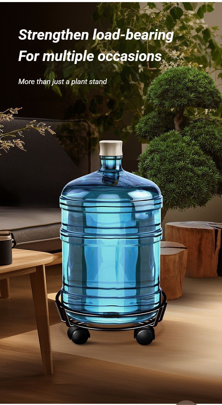 Black Round Wheel Plant Caddy