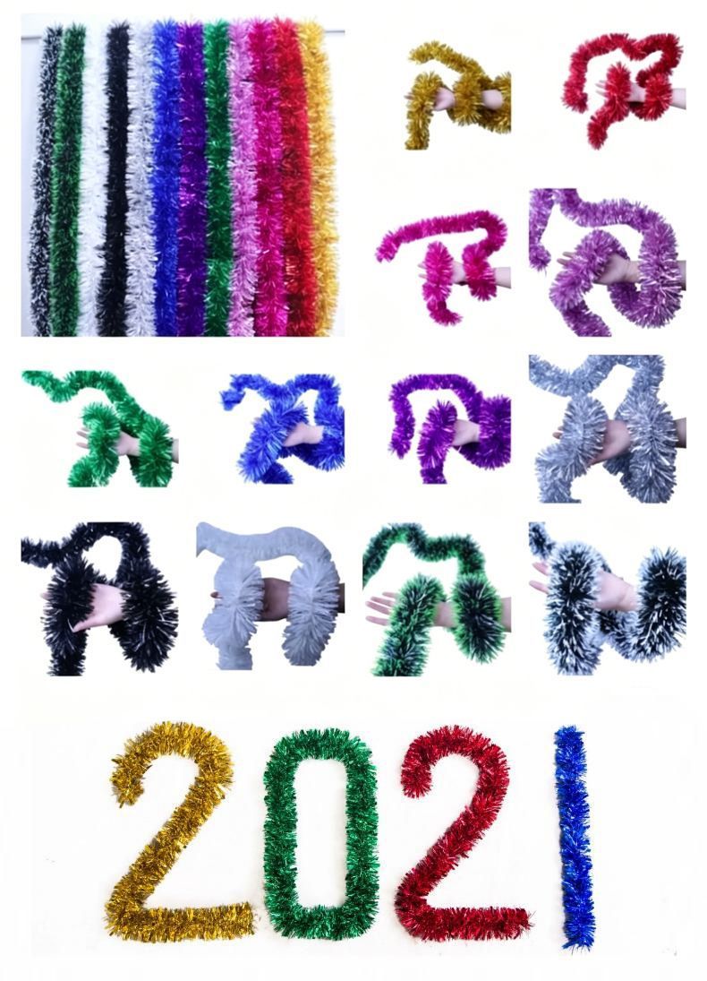 Thick Tinsel Garland 2M Party Decor White 5pcs