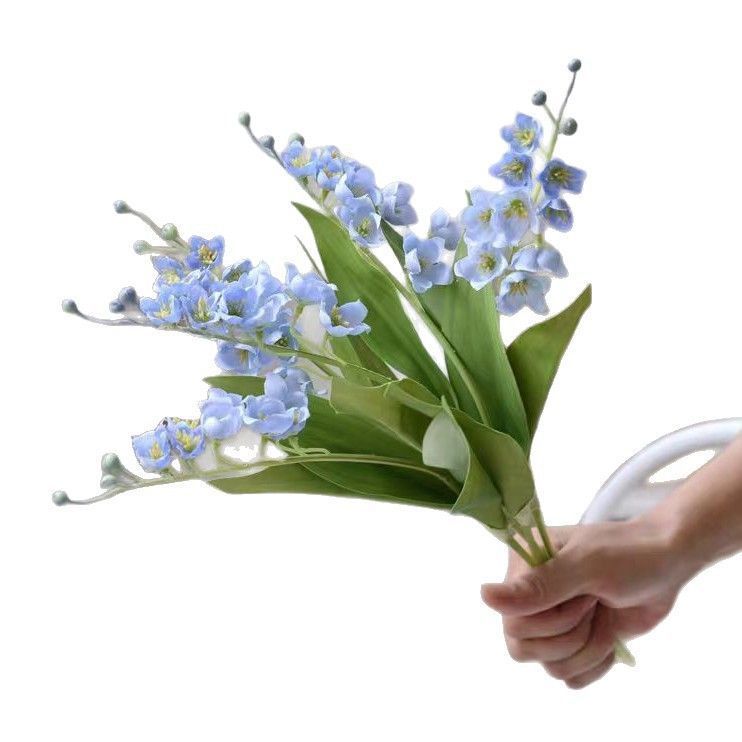 Artificial Blue Lily of The Valley, Calming Decor, 5 Pack