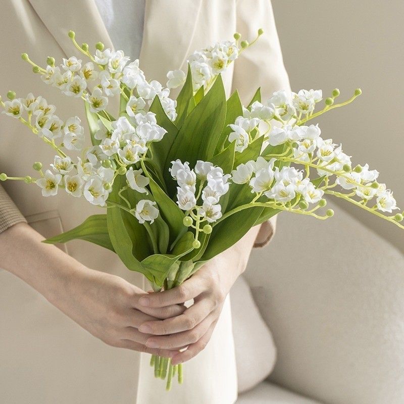 Artificial Pink Lily of The Valley, Romantic Decor, 5 Pack