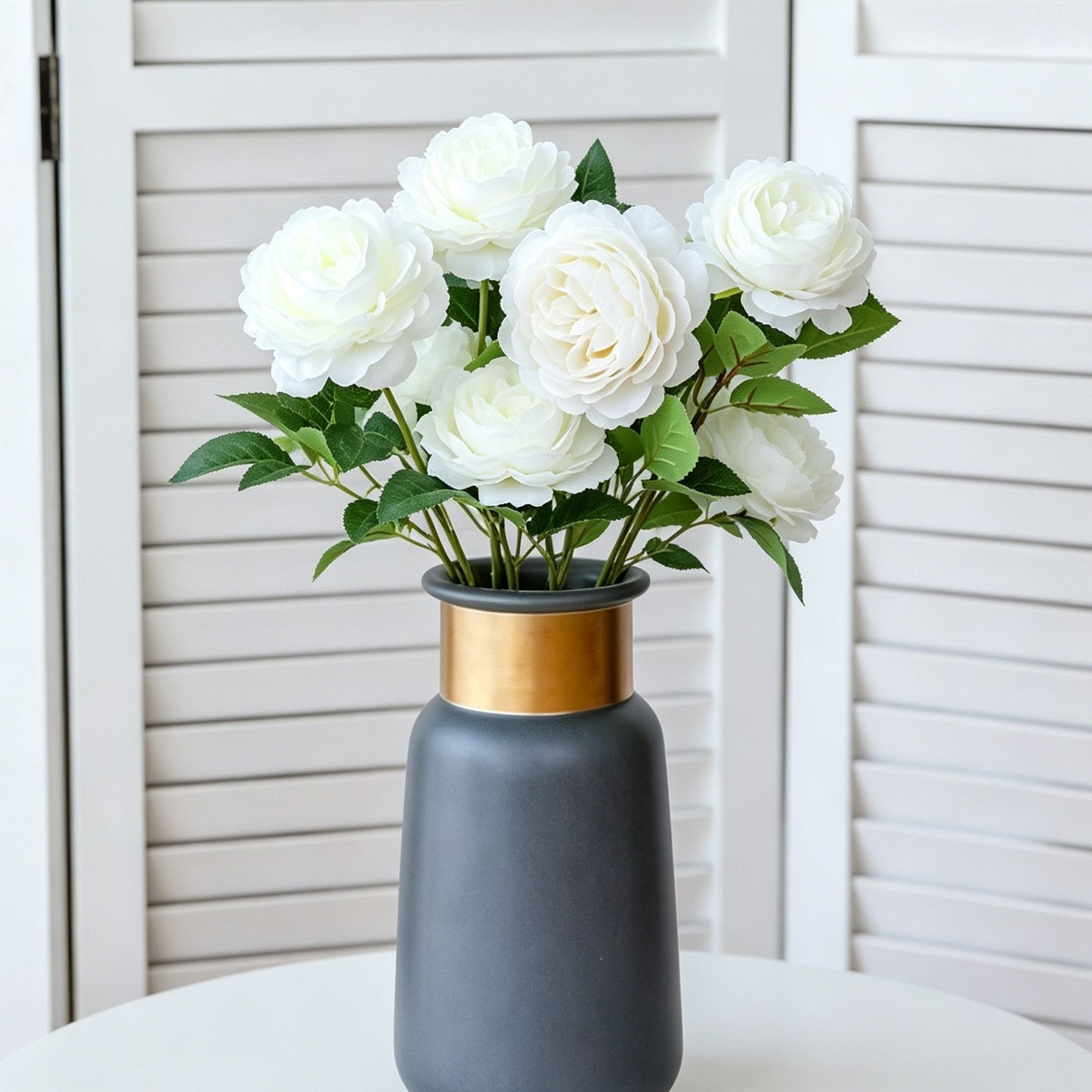 Artificial White French Peony, Soft Decor, 2 Pack