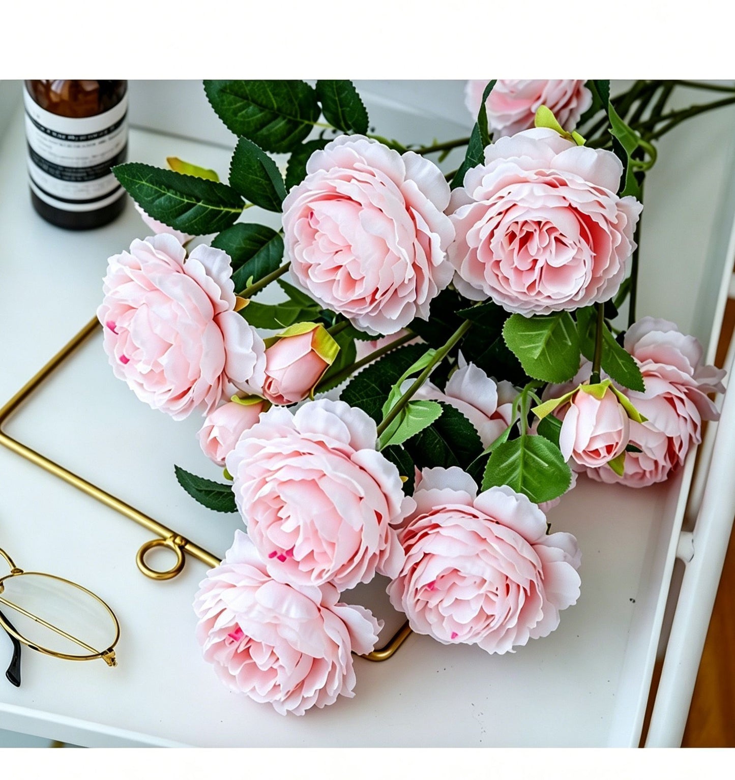 Artificial Pink French Peony, Sweet Decor, 5 Pack