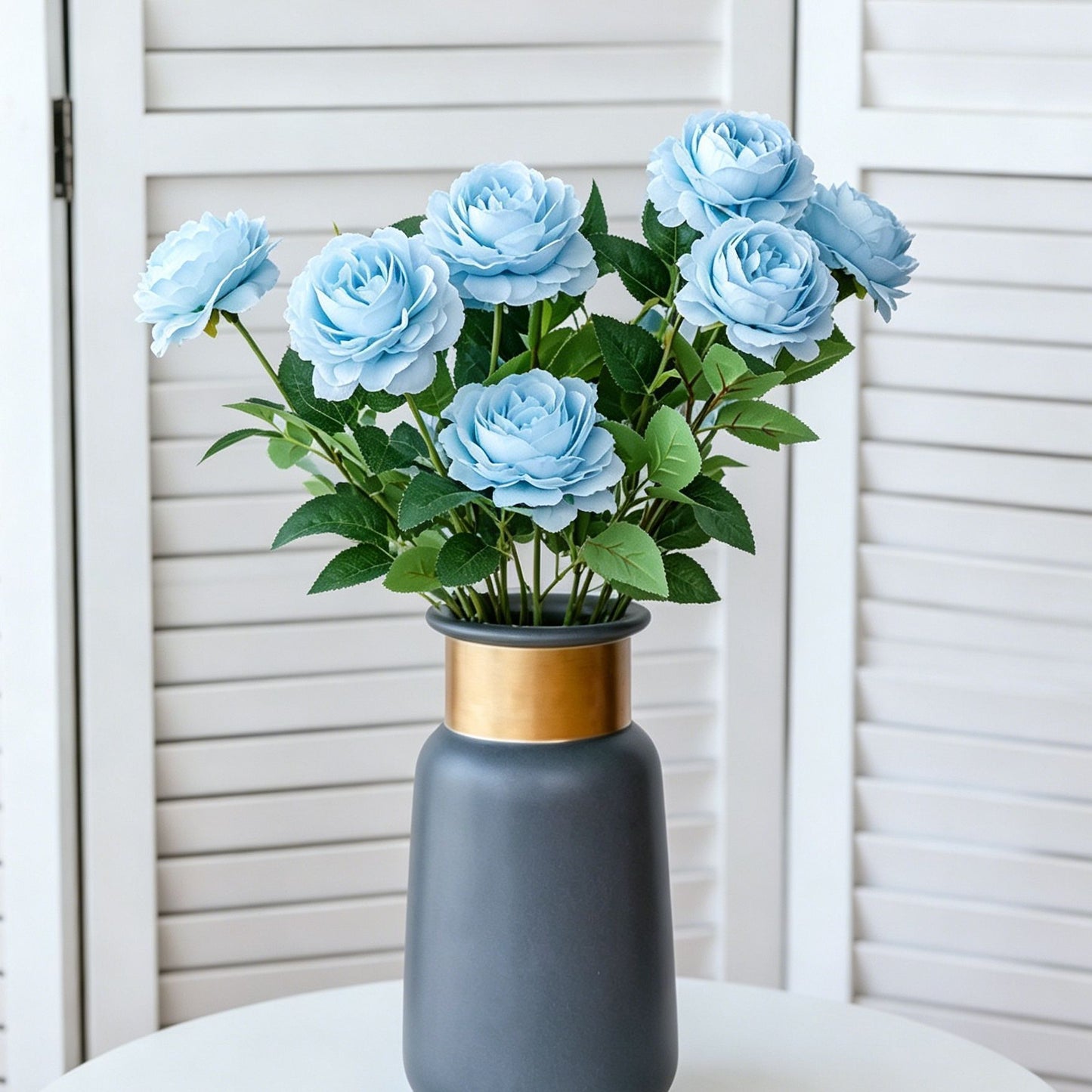 Artificial Blue French Peony, Fresh Decor, 2 Pack