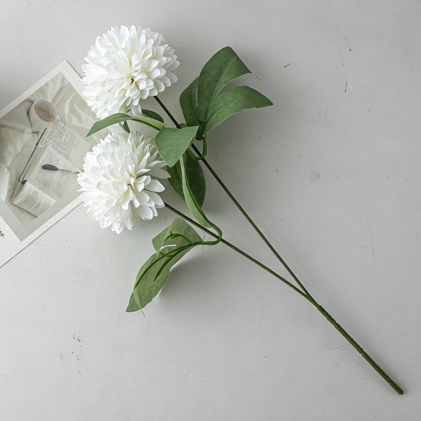Artificial Hydrangea, Pure White Gentle Decor, 5 Pack