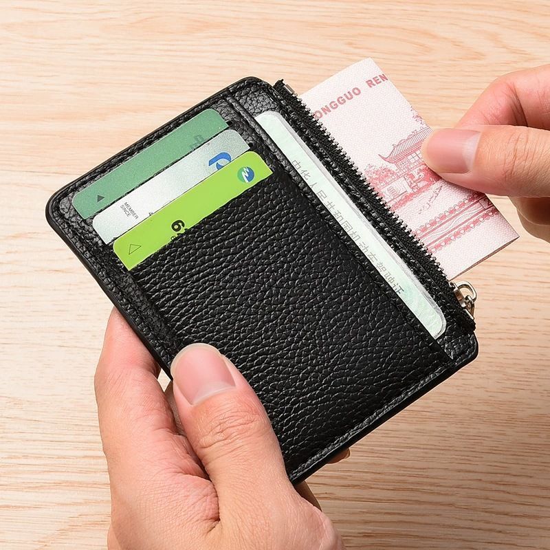 2Pcs 6 Slots Large Capacity Zipper Card Holder,Waterproof & Scratch Resistant,Compact-light blue