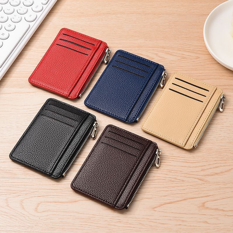 2Pcs 6 Slots Large Capacity Zipper Card Holder,Waterproof & Scratch Resistant,Compact-white