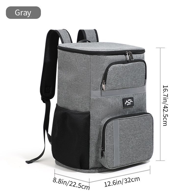 Outdoor Camping Insulated Cooler Backpack for Picnic Hiking (Black)