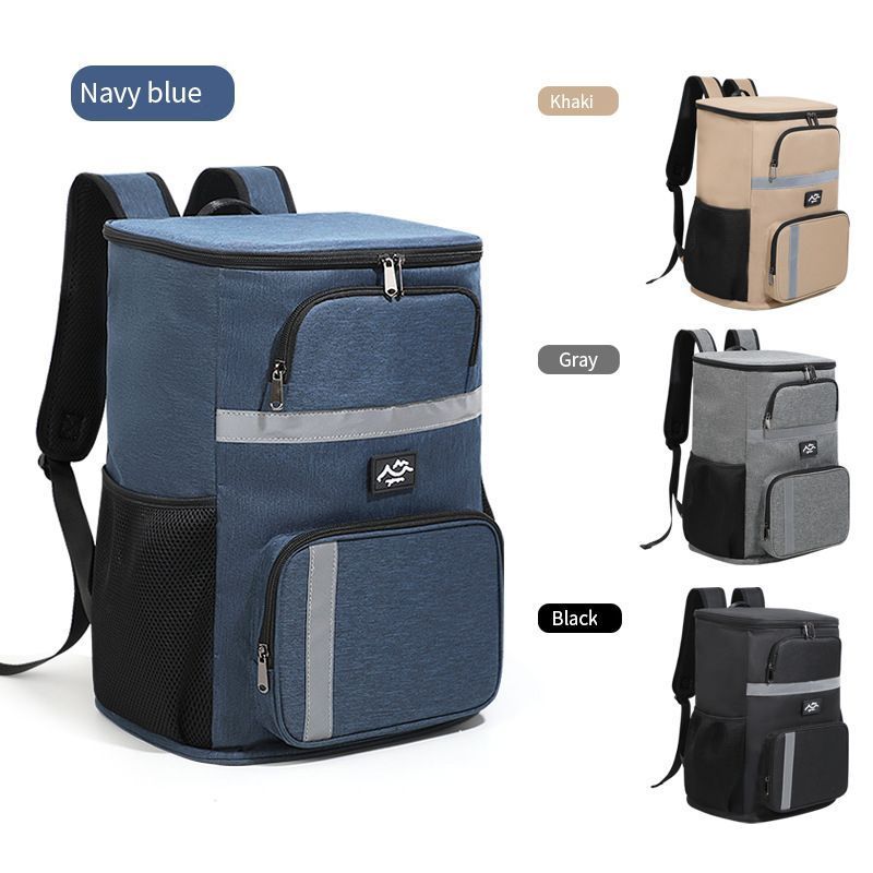 Outdoor Camping Insulated Cooler Backpack for Picnic Hiking (Khaki)
