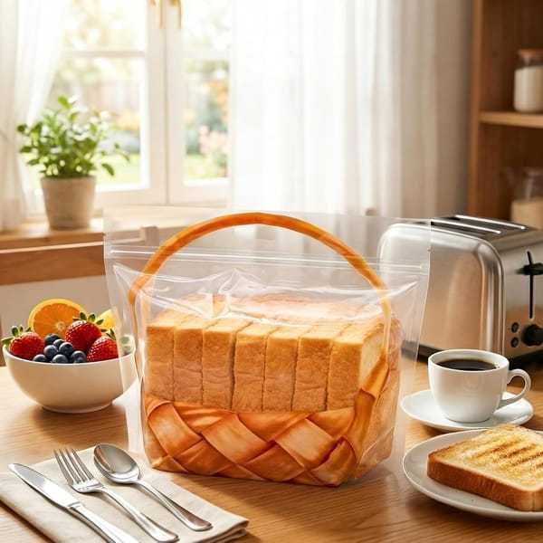 100 Pack [Clear Bread Bags] Holds 450g