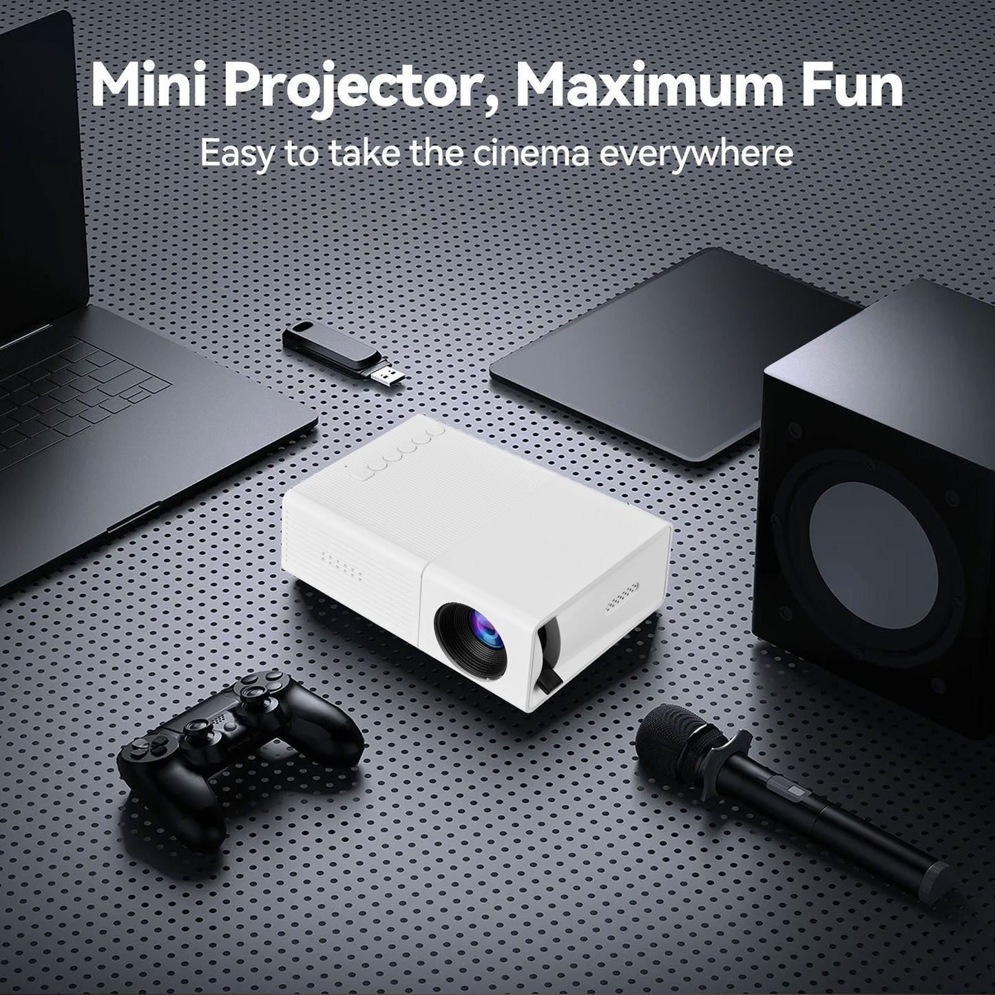 M3S Mini Projector White USB-Powered