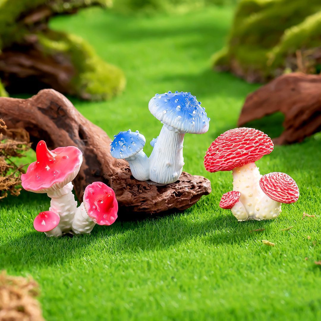 10pcs Artificial Mushroom Ornament-Type 3