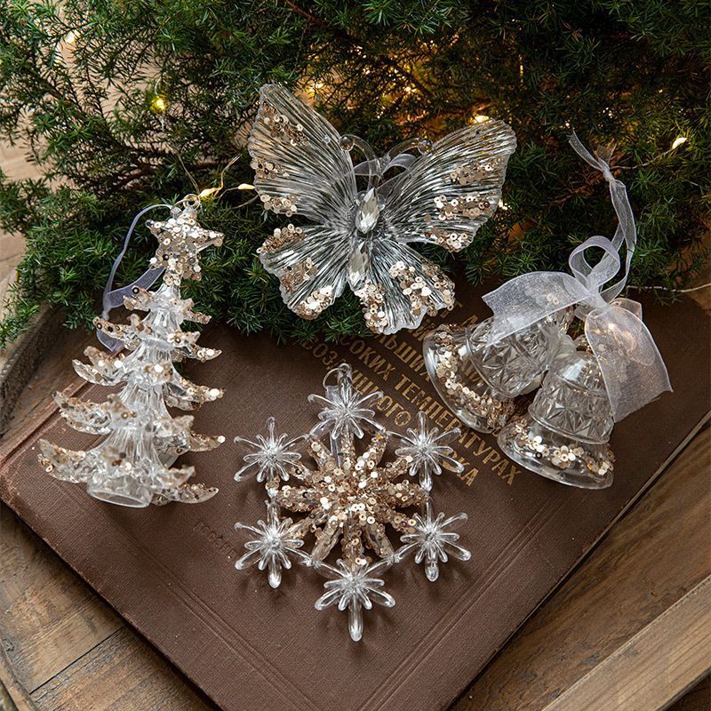 2pcs Butterfly Christmas Ornament Props