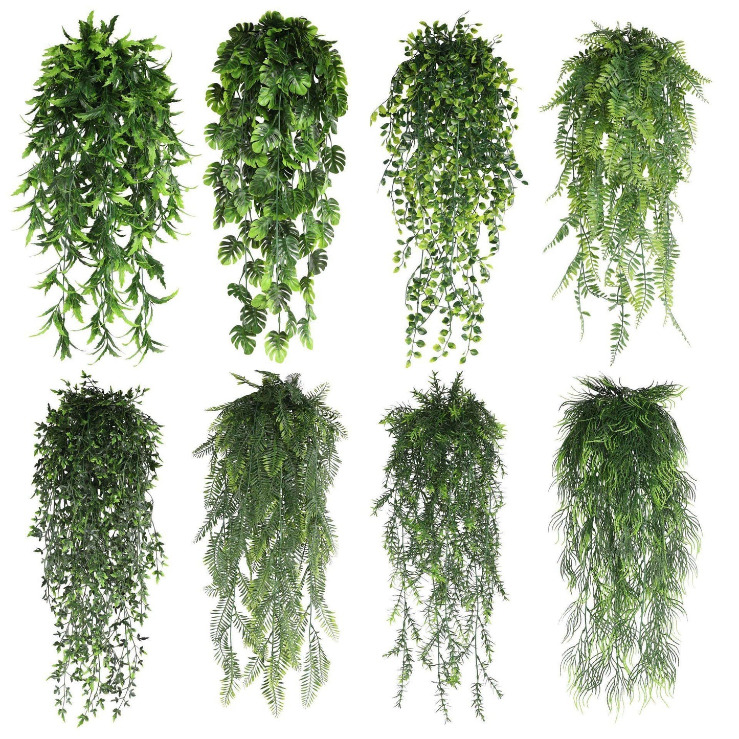 5-Fork Fish Tail Leaf Hanging Vine 3 pieces