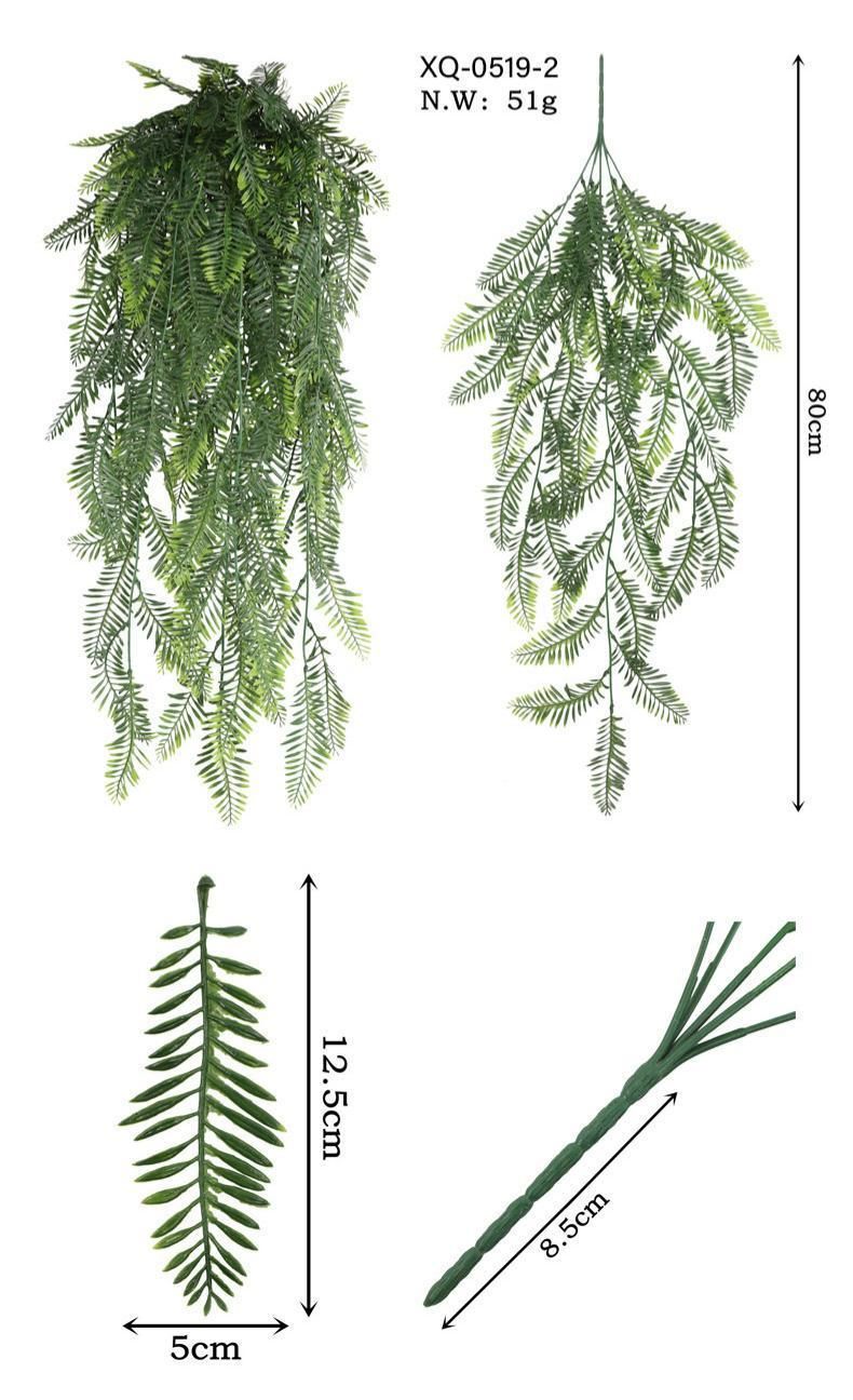 5-Fork Serrated Leaf Hanging Vine 2 pieces