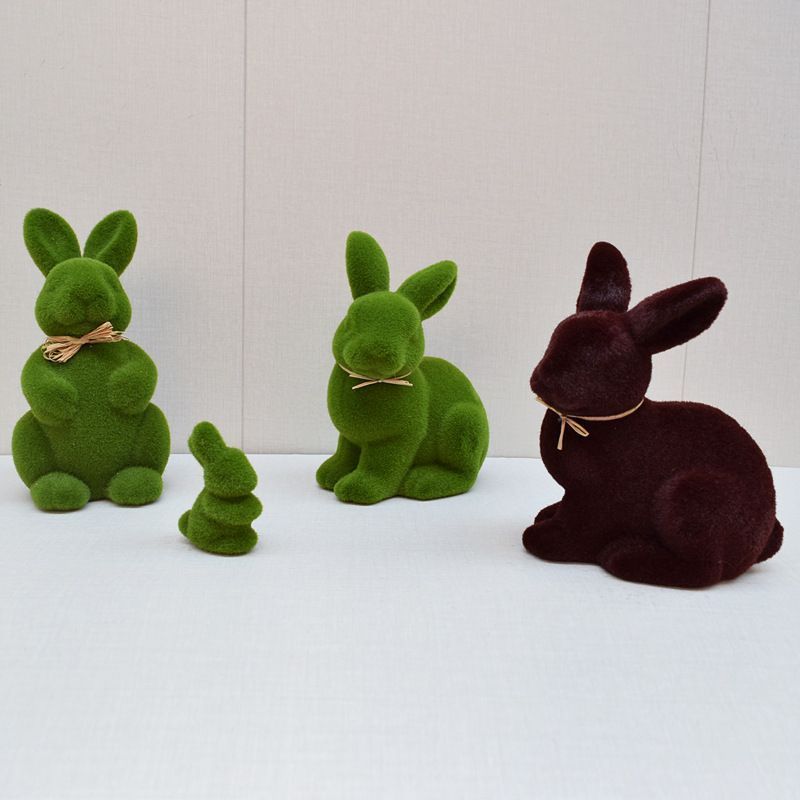 2PS Moss Bunny Decor 9.7cm High