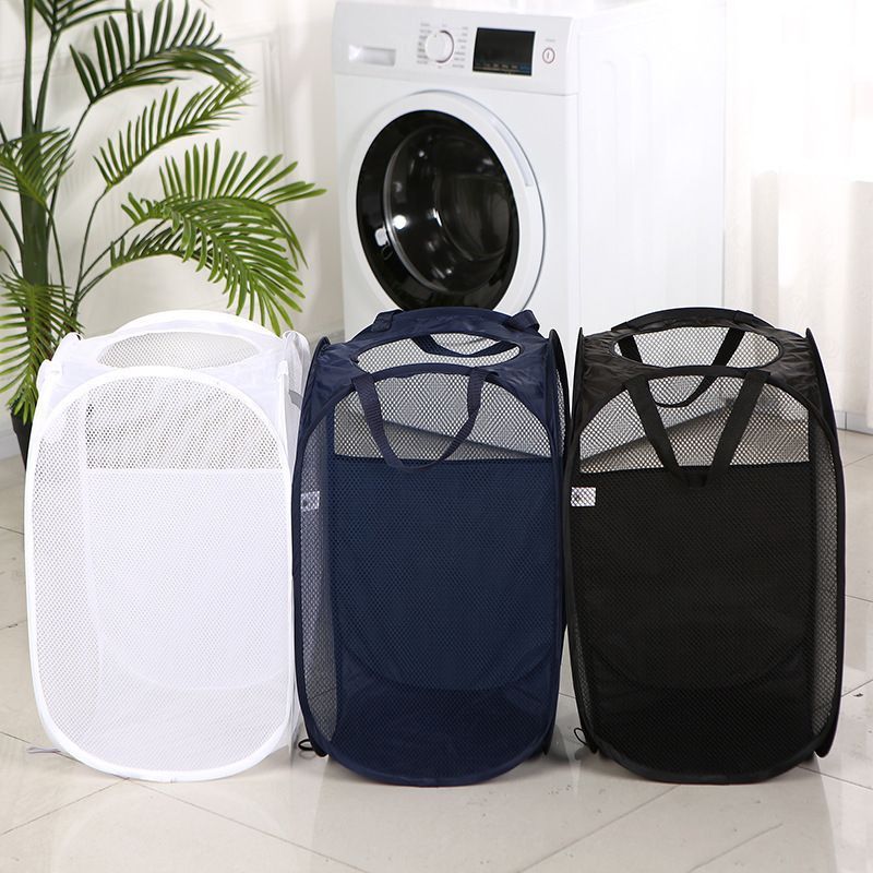 Foldable Laundry Hamper White 02