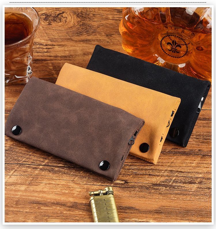 Matte Leather Storage Bag Dark Brown