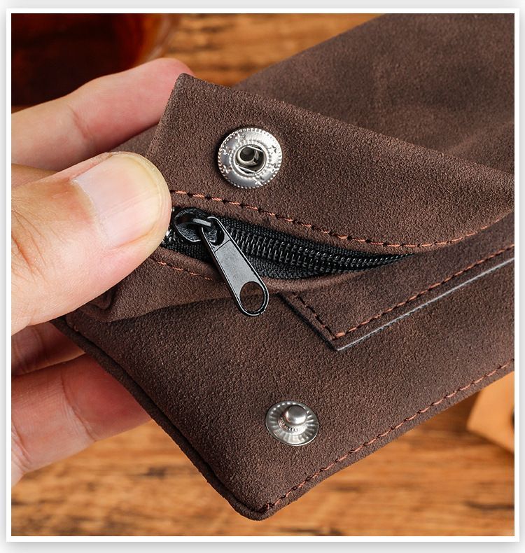 Matte Leather Storage Bag Dark Brown
