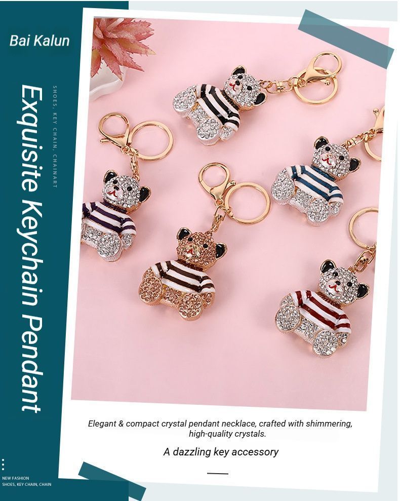 2-Pack Crystal Bear Keychains 01