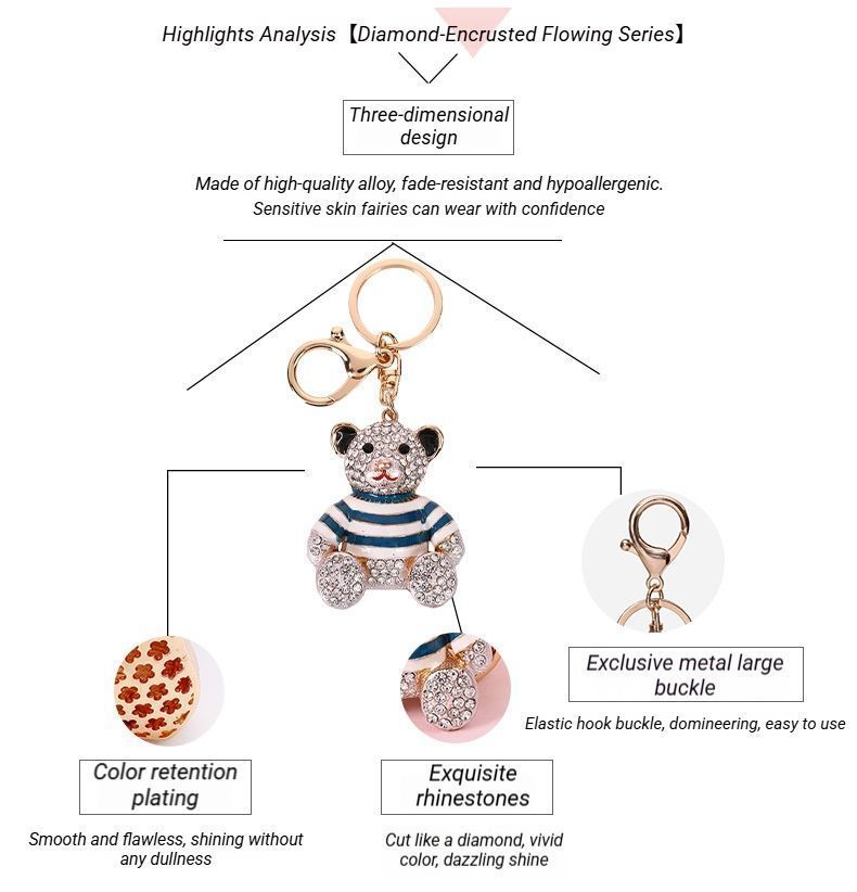2-Pack Crystal Bear Keychains 01