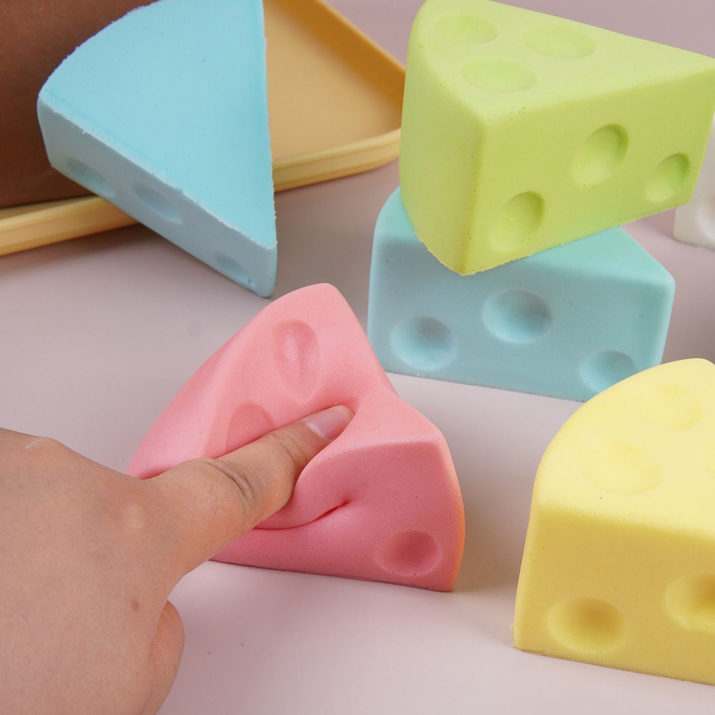 7.5cm Green Triangle Cheese Squishy Toy