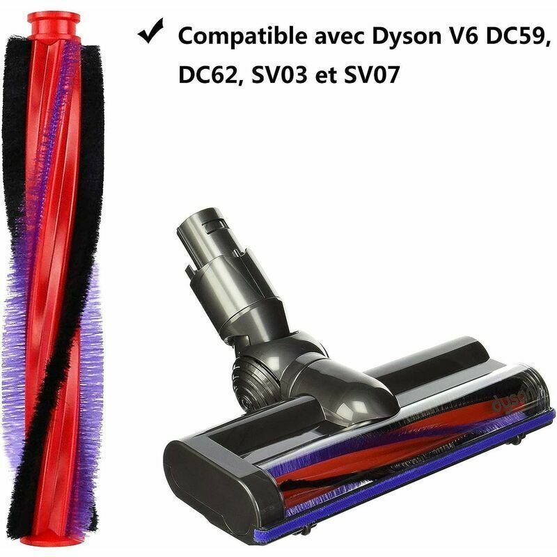 Roller Brush Compatible with Dyson V6 DC62 SV03 SV07 Vacuum Cleaner Replacement Brush for Dyson, 18.5cm