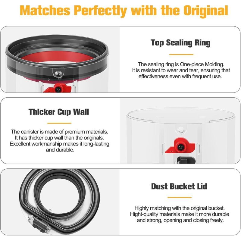 Dustbin and Collector Tank Vacuum Cleaner Accessories Compatible with Dyson V10 SV12 Dustbin Spare Parts Accessory SV13 SV27 Container Tank Spare for
