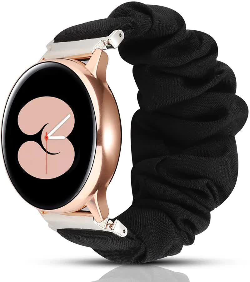 Compatible with Samsung Galaxy Watch 4 40mm 44mm Bracelet Scrunchies Bracelet for Samsung Galaxy Watch4 Classic 42mm Black galaxy watch6