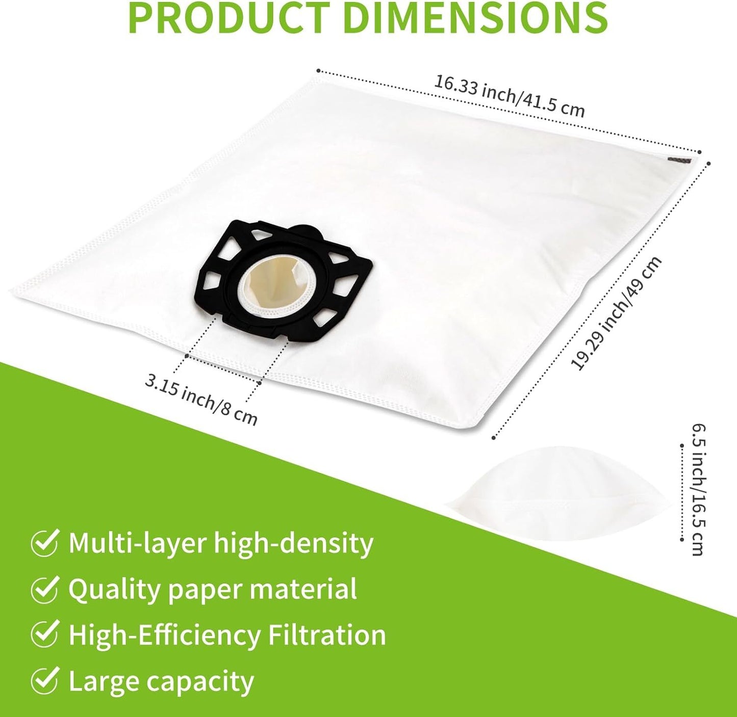 10 pcs vacuum cleaner bags for Karcher vacuum cleaner wd4 wd5 wd6 mv4 mv5 mv6
