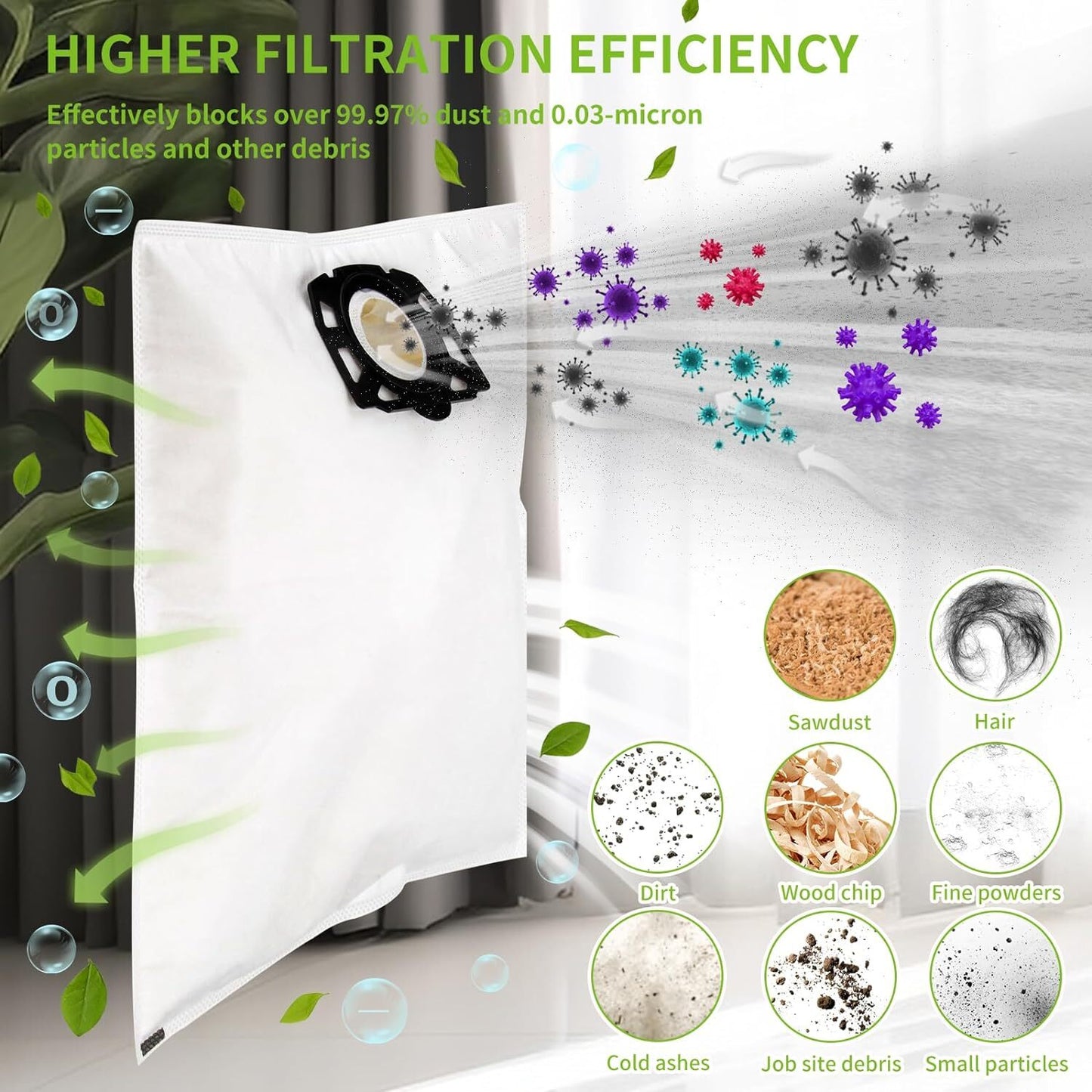 10 pcs vacuum cleaner bags for Karcher vacuum cleaner wd4 wd5 wd6 mv4 mv5 mv6