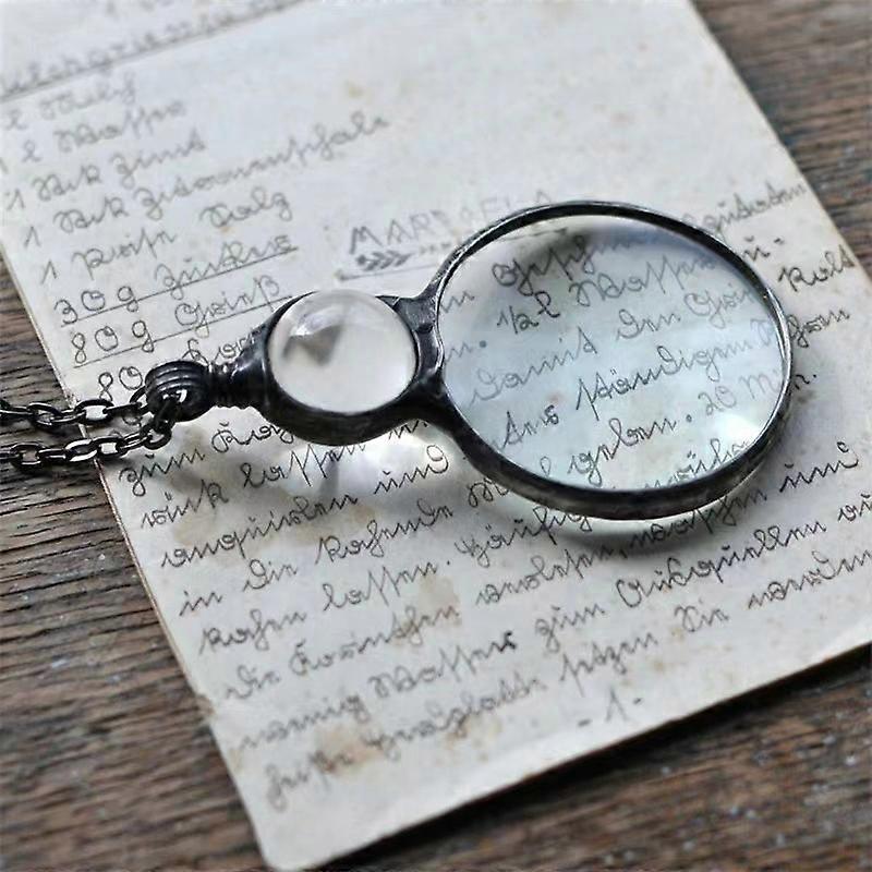 Magnifying Glass Necklace for Reading, Elderly Gift, Book Magnifying Glass Jewelry blue