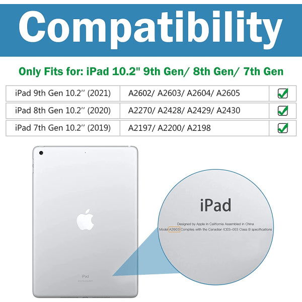ProCase iPad 10.2 Case iPad 9th generation, hard back Blue