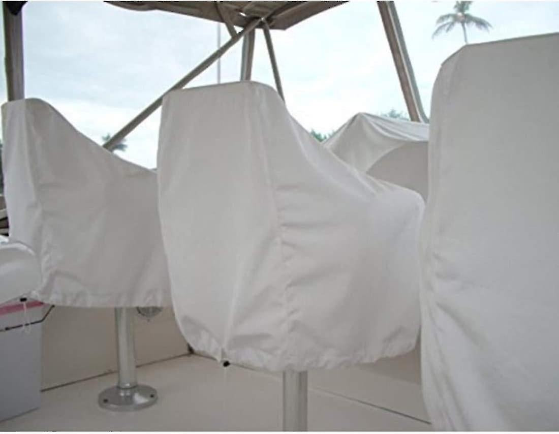 2-Pack Covers, Waterproof Outdoor Covers for Pedestal Pontoon Captain Boat Bench Chair Covers, Oxford Fabric Helmsman Chair Covers - Perfect