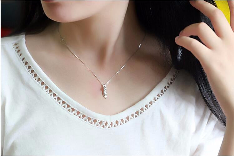 Sterling Silver Cat Necklace for Women and Girls - Cat Jewelry for Women - Cat Accessories for Women - Cat Lovers