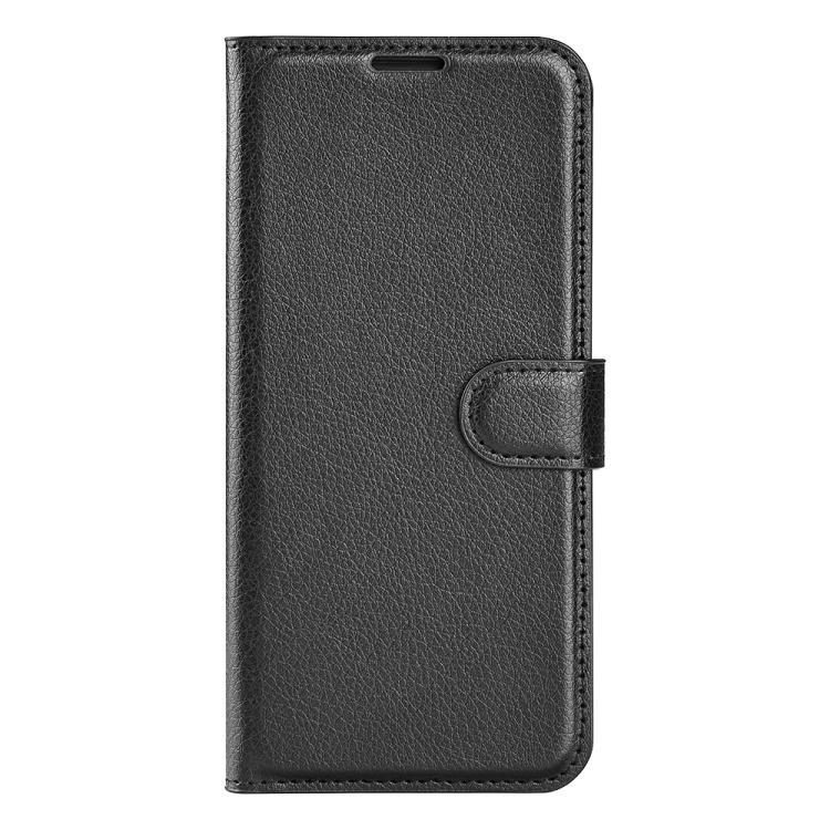 Samsung Galaxy A17 5G Litchi Texture Case with Horizontal Flip and Stand Black_max Black