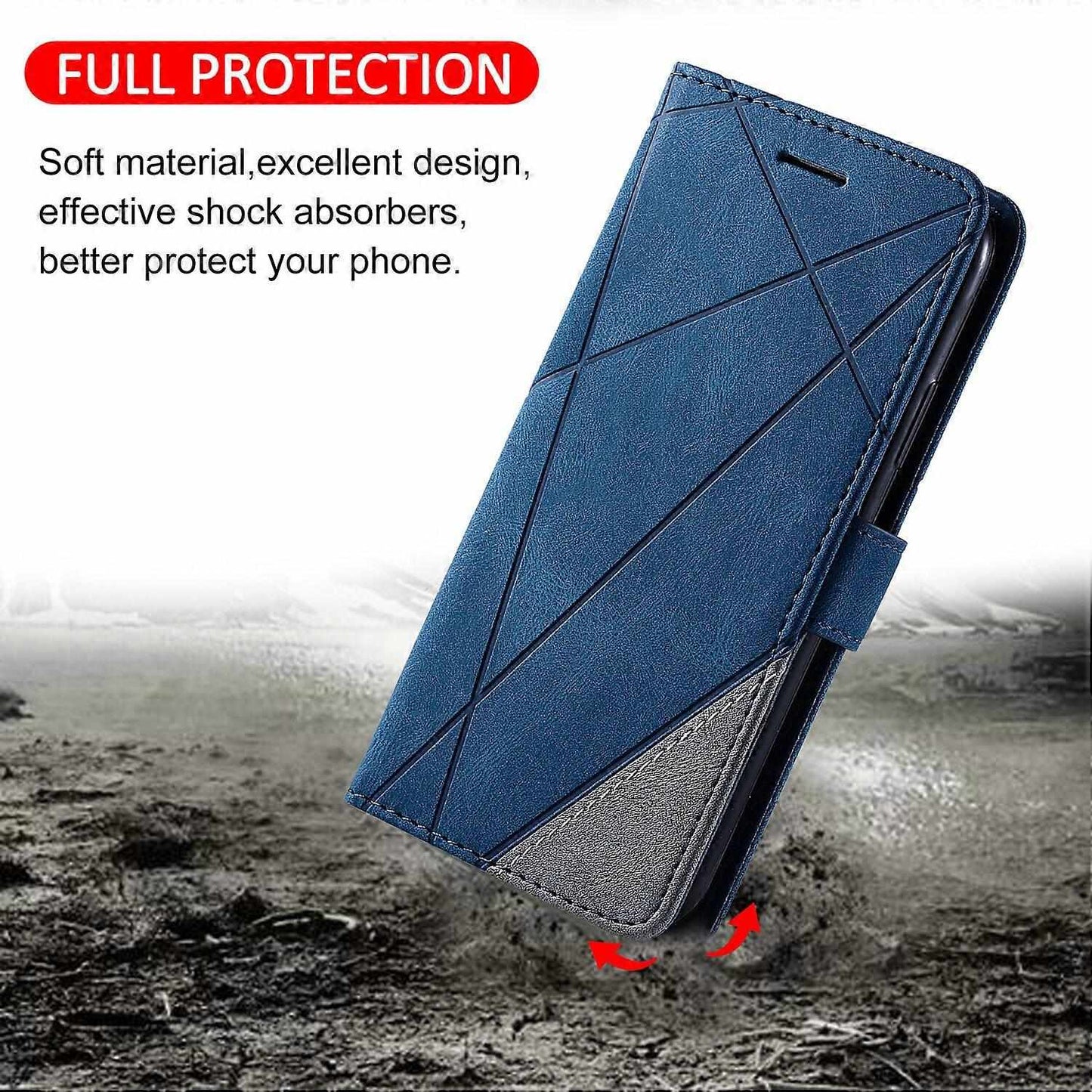 Case Compatible with iPhone 11 Leather Magnetic Folio Case with Card Holder Compatible with iPhone 11- Perfect Blue-max Blue