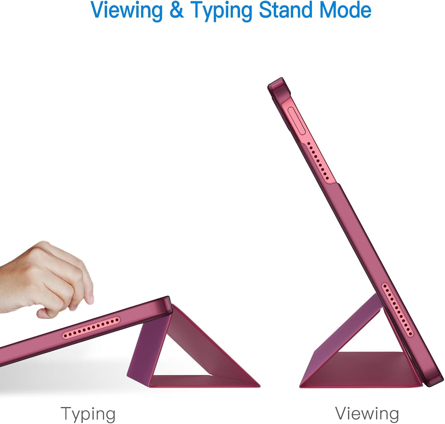 Case for iPad (A16) 11th/10th Generation (2025/2022), Slim Stand Hard Back Cover Auto Wake/Sleep Function (Burgundy)