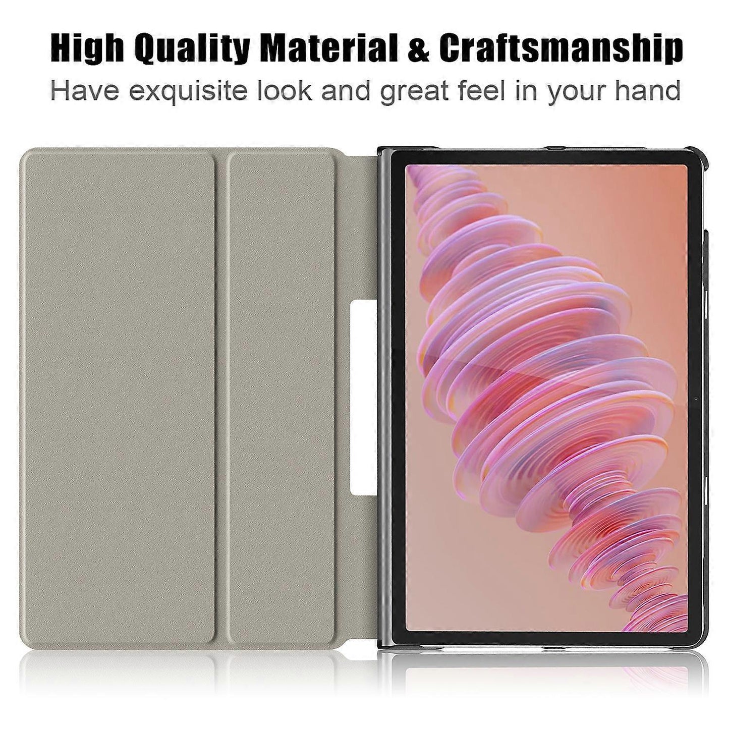 Protective Stand for Lenovo Tab Plus 11.5 inch TB351FU with Heat Dissipation in Leather Grey Grey