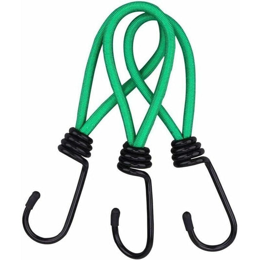 16 Pieces Rubber Straps with Hooks, Tent Rubber Hook, Camping Tent Hook Rubber Strap, for Camping, Tarpaulins, Awnings, Tents--Green