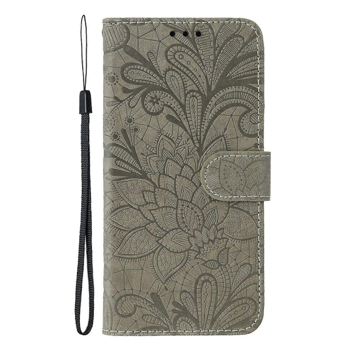 Case for iPhone 16e Lace Flowers PU Leather Flip Wallet Case